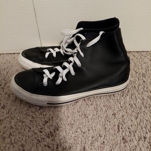 Converse faux leather high tops